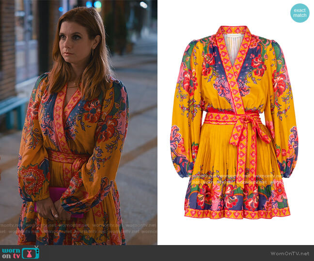Zimmermann The Lovestruck paisley linen wrap dress worn by Maddie Townsend (JoAnna Garcia Swisher) on Sweet Magnolias