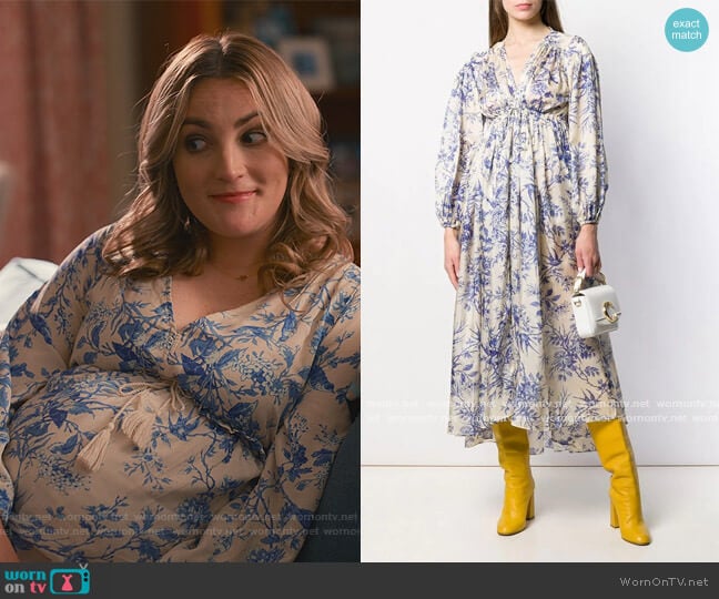 Zimmermann Verity Gathered Yoke Dress worn by Noreen Fitzgibbons (Jamie Lynn Spears) on Sweet Magnolias