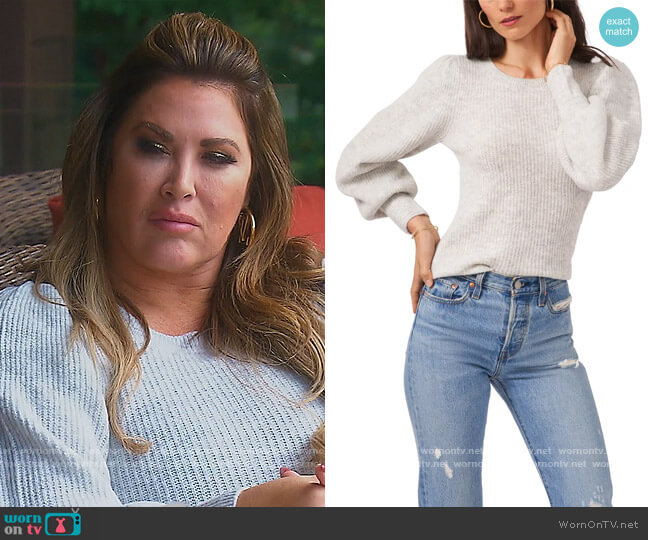 1.State Balloon Sleeve Sweater worn by Emily Simpson on The Real Housewives of Orange County