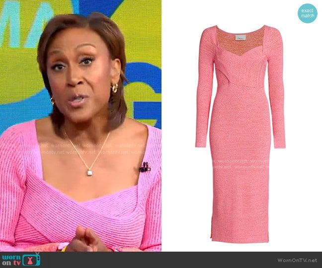 3.1 Phillip Lim Portrait Neck Sweater Dress worn by Robin Roberts on Good Morning America