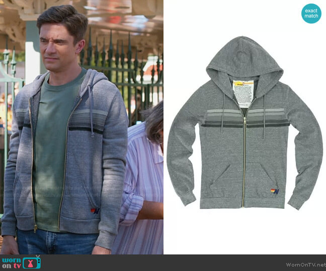 Aviator Nation 5-Stripe Zip Hoodie