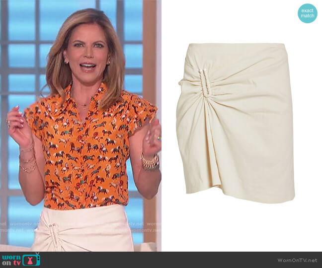 ALC Burke Linen Mini Skirt worn by Natalie Morales on The Talk