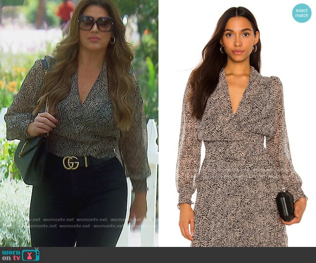 ASTR the Label Dinah Top worn by Emily Simpson on The Real Housewives of Orange County