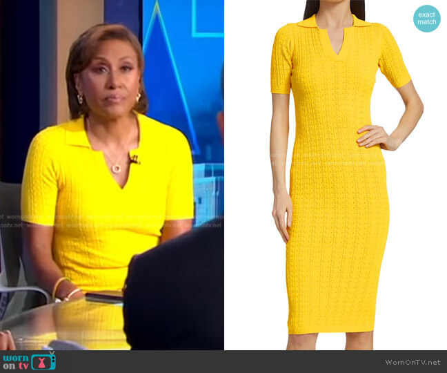 Adam Lippes Short Sleeve Polo Dress worn by Robin Roberts on Good Morning America
