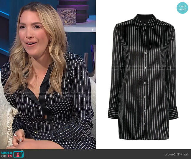 Alexander Wang Slim Shirt Dress with Crystal Hotfix