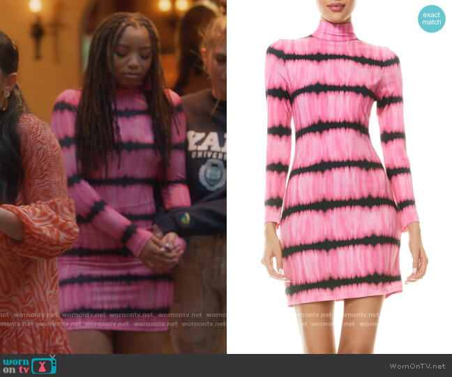 Alice + Olivia Delora Tie Dye Long Sleeve Body-Con Dress worn by Ana Torres (Francia Raisa) on Grown-ish