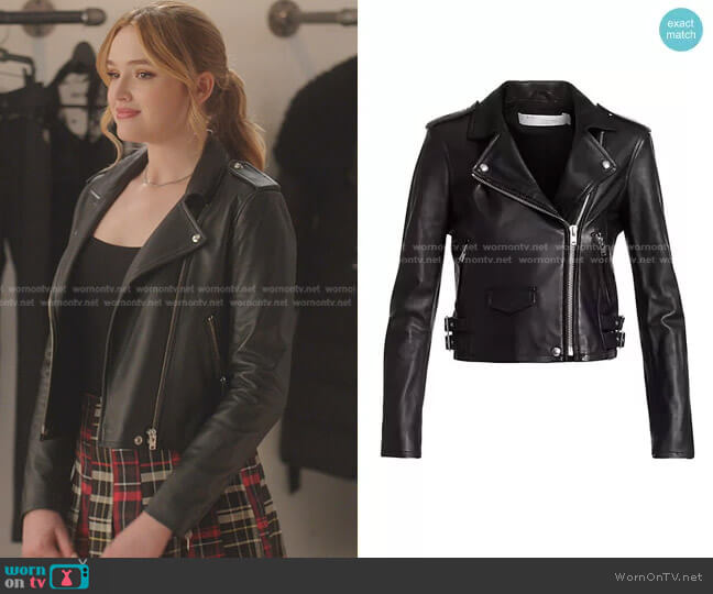 Iro Ashville Leather Moto Jacket worn by Kirby Anders (Maddison Brown) on Dynasty