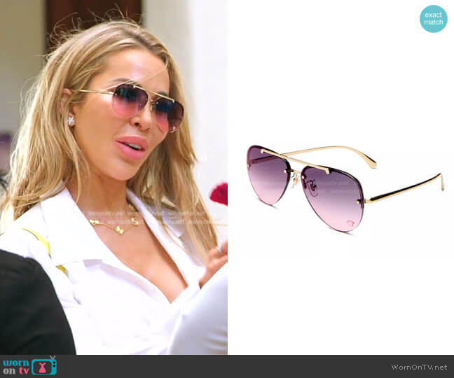 Versace Aviator Sunglasses worn by Lisa Hochstein (Lisa Hochstein) on The Real Housewives of Miami