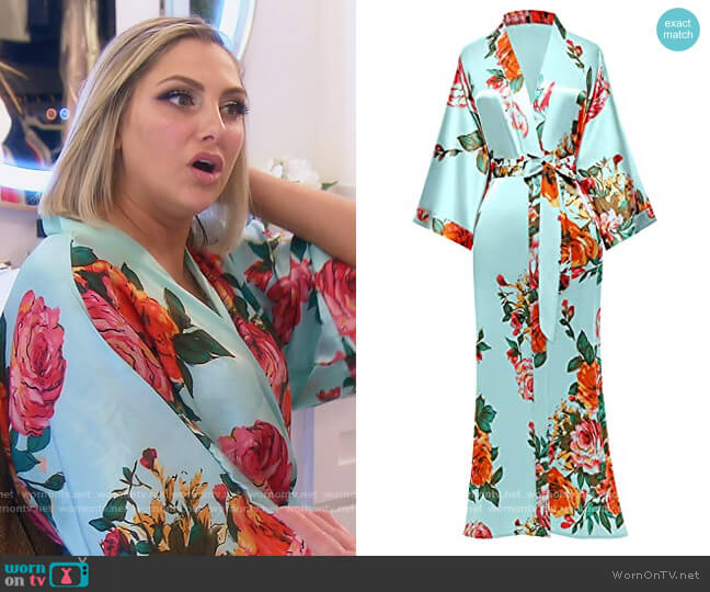 Babeyond Floral Print Robe worn by Gina Kirschenheiter on The Real Housewives of Orange County