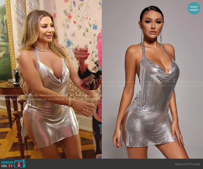 Bella Barnett Brett Diamante Mesh Mini Dress worn by Larsa Pippen (Larsa Pippen) on The Real Housewives of Miami