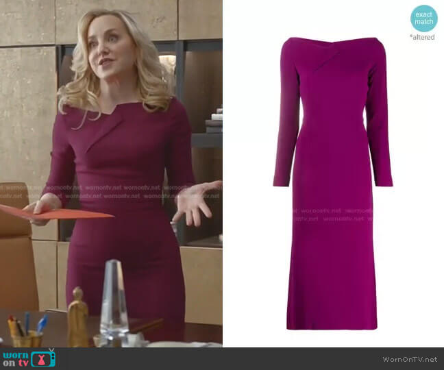 Roland Mouret Boat Neck Fitted Dress worn by Marissa Morgan (Geneva Carr) on Bull