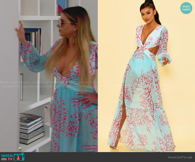 Luxxel Cut-Out Maxi Dress worn by Adriana de Moura (Adriana de Moura) on The Real Housewives of Miami
