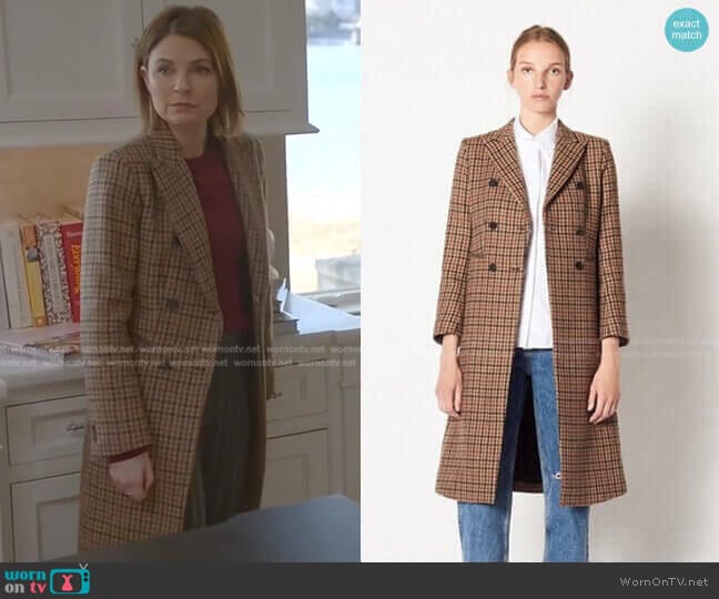 Sandro Checked Wool Coat worn by Taylor Rentzel (MacKenzie Meehan) on Bull
