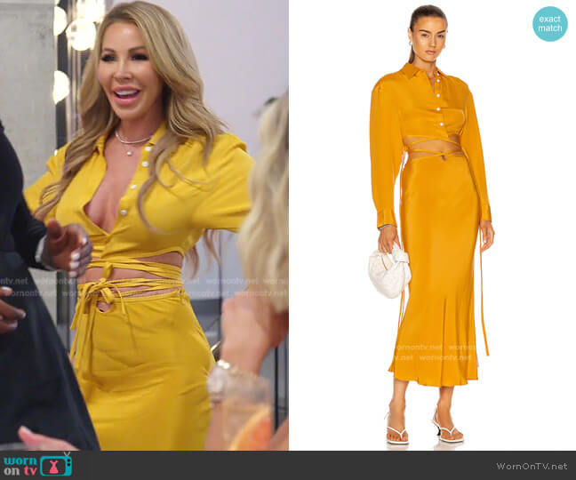 Christopher Esber Loophole Bias Tie Skirt worn by Lisa Hochstein (Lisa Hochstein) on The Real Housewives of Miami