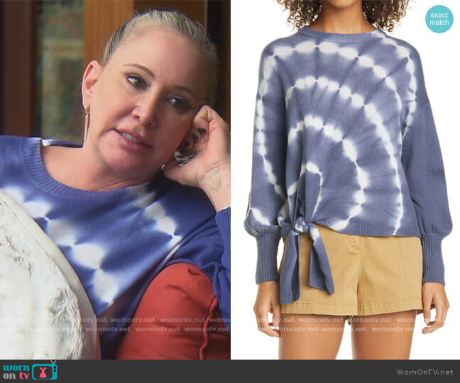 Cinq a Sept Clerisa Tie Dye Wool & Cashmere Sweater worn by Shannon Beador on The Real Housewives of Orange County