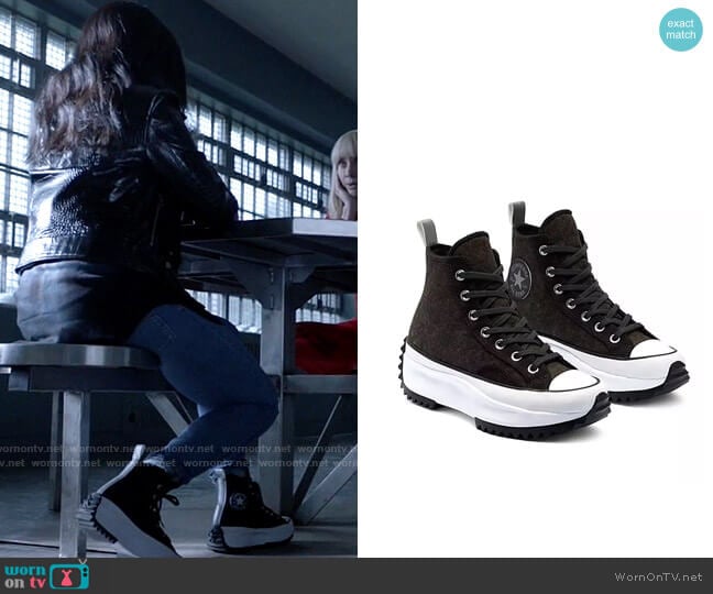 Converse Run Star Hike Hi Black Ice sneakers worn by Ryan Wilder (Javicia Leslie) on Batwoman