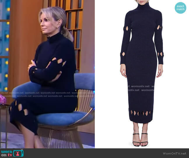 Victoria Beckham Cutout Ribbed Wool-Blend Maxi Sweaterdress worn by Dr. Jennifer Ashton on Good Morning America