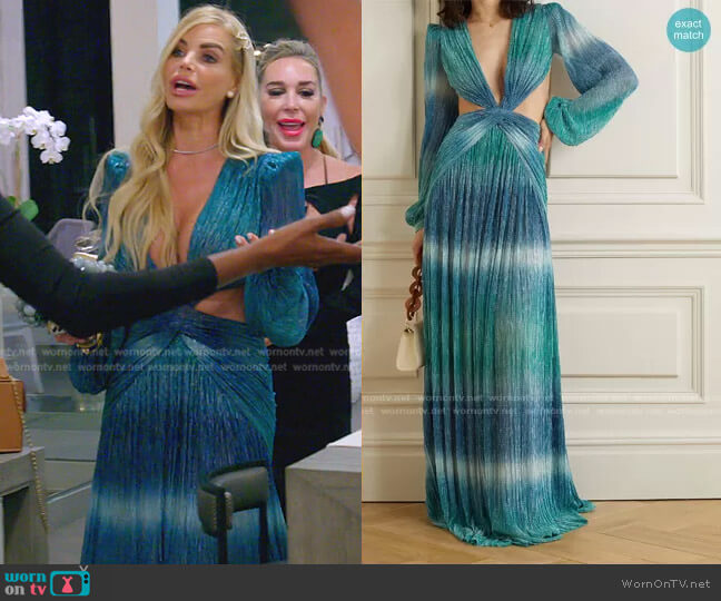 Patbo Cutout Twist-Front Ombré Lurex Maxi Dress worn by Alexia Echevarria (Alexia Echevarria) on The Real Housewives of Miami
