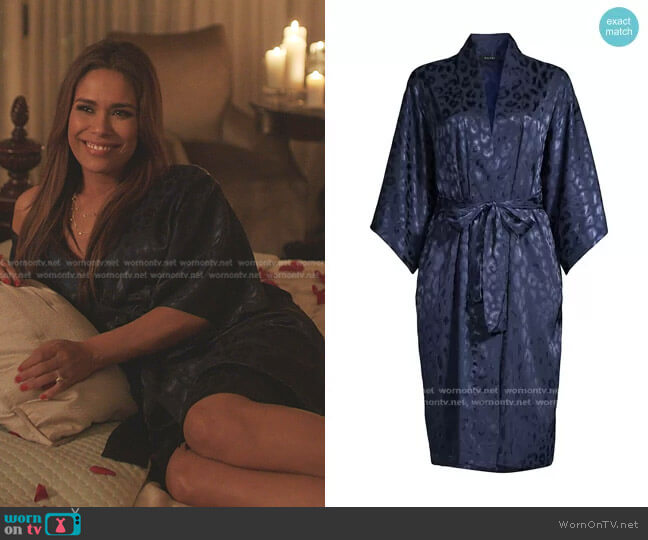 Natori Decadence Satin Robe worn by Rita (Daniella Alonso) on Dynasty