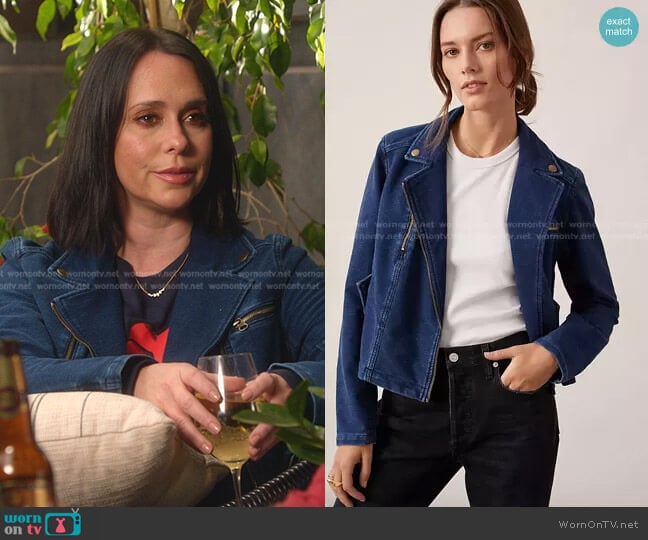 Pilcro Denim Moto Jacket worn by Maddie Kendall (Jennifer Love Hewitt) on 9-1-1