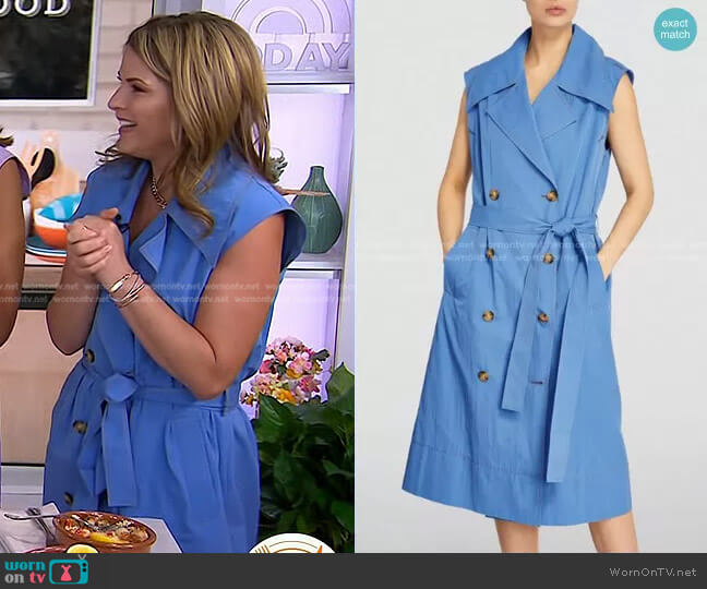 Rejina Pyo Detachable-Sleeve Astrid Trench Dress worn by Jenna Bush Hager on Today