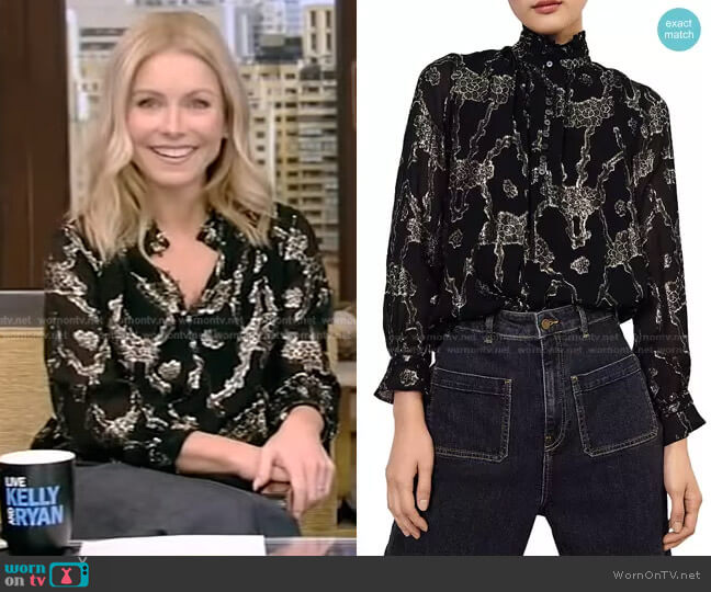 Ba&Sh Droo Blouse worn by Kelly Ripa on Live with Kelly and Mark