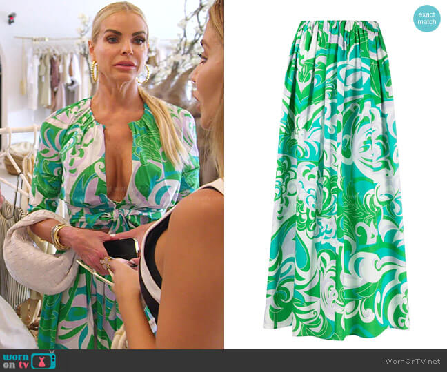 Emilio Pucci Albizia Print Beach Skirt worn by Alexia Echevarria (Alexia Echevarria) on The Real Housewives of Miami