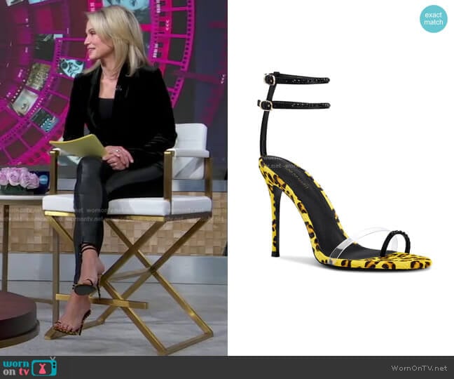 Flor de Maria Elva Black and Yellow Sandals worn by Amy Robach on Good Morning America