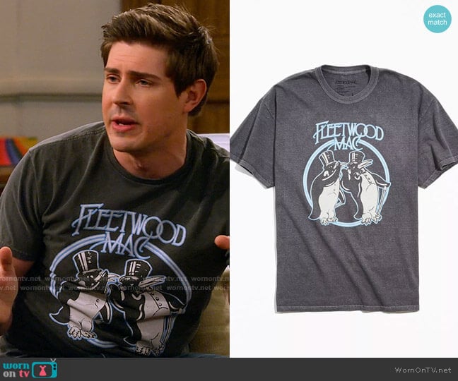 Fleetwood Mac Penguin Logo Tee from Urban Outfitters worn by Jesse (Christopher Lowell) on How I Met Your Father