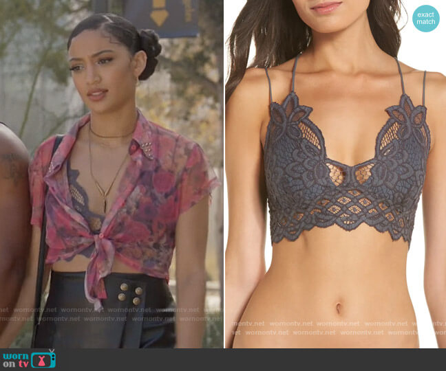 Free People Intimately FP Adella Longline Bralette worn by Olivia Baker (Samantha Logan) on All American