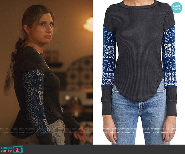 Free People Nikki Layering Tee worn by Nomi Segal (Emily Arlook) on Grown-ish