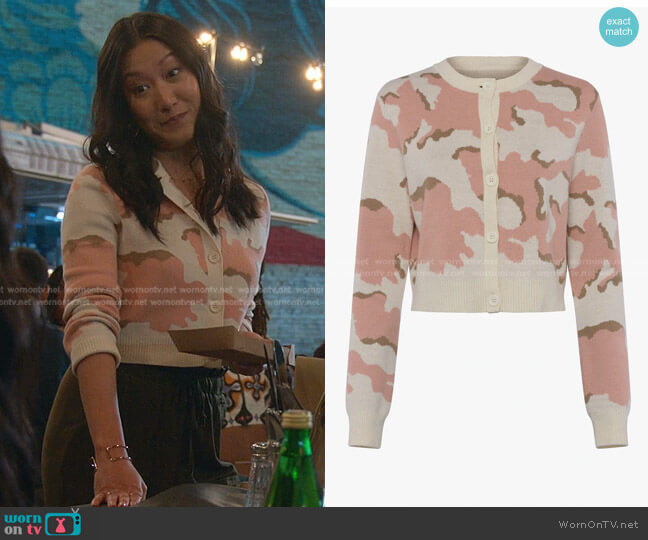 French Connection Kylah Knitted Cardigan worn by Sumi (Kara Wang) on Good Trouble