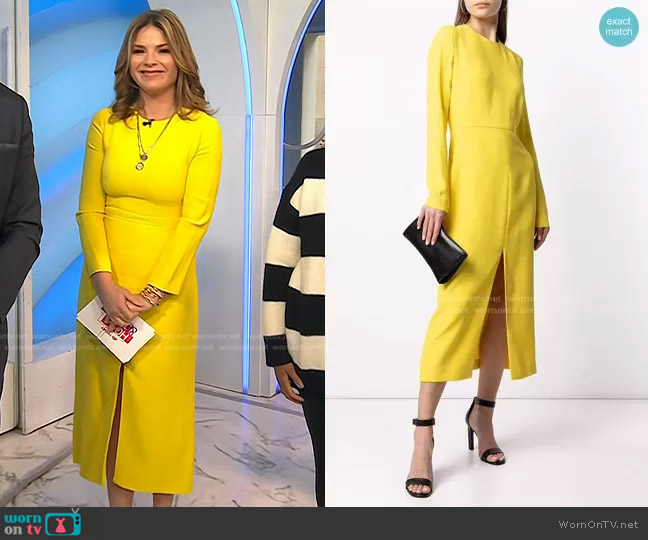 Giambattista Valli Front-Slit Long-Sleeved Dress worn by Jenna Bush Hager on Today