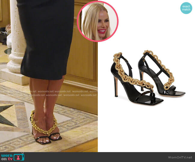 Giuseppe Zanotti Chain-Link Detail Sandals worn by Alexia Echevarria (Alexia Echevarria) on The Real Housewives of Miami
