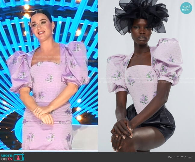 Giuseppe di Morabito Jacquard Bustier Top worn by Katy Perry on American Idol
