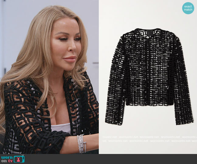 Givenchy Wool-blend guipure lace jacket worn by Lisa Hochstein (Lisa Hochstein) on The Real Housewives of Miami