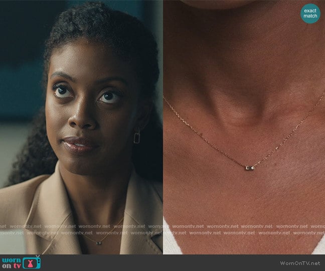 Gorjana Diamond Morgan Necklace worn by Kate Sacker (Condola Rashad) on Billions