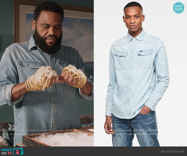 G Star Raw 3301 Denim Shirt worn by Andre Johnson (Anthony Anderson) on Black-ish