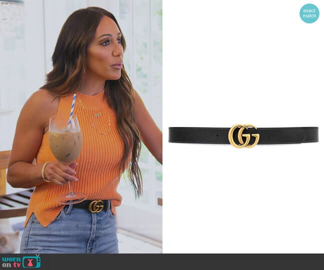 Gucci GG Marmont reversible belt worn by Melissa Gorga on The Real Housewives of New Jersey