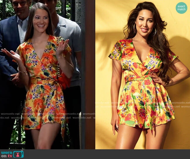 Guess by Marciano Summer Floral Romper worn by Esme (Avery Kristen Pohl) on General Hospital