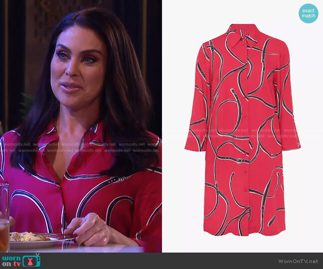 Hobbs Belt Print Knee Length Tunic Dress worn by Chloe Lane (Nadia Bjorlin) on Days of our Lives