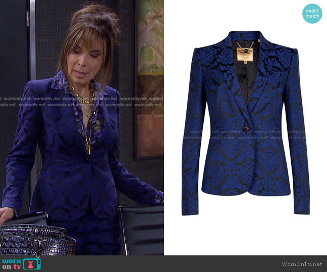 Blazer by Ted Baker Irysj Jacquard worn by Kate Roberts (Lauren Koslow) on Days of our Lives