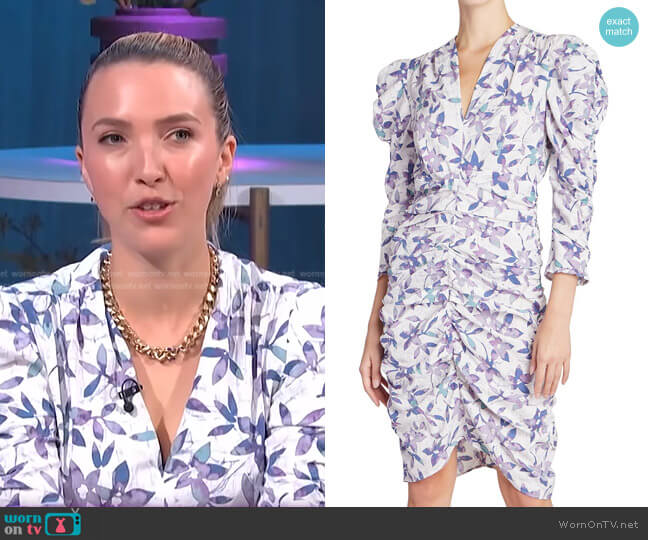 Isabel Marant Celinasd Ruched Floral Midi Dress