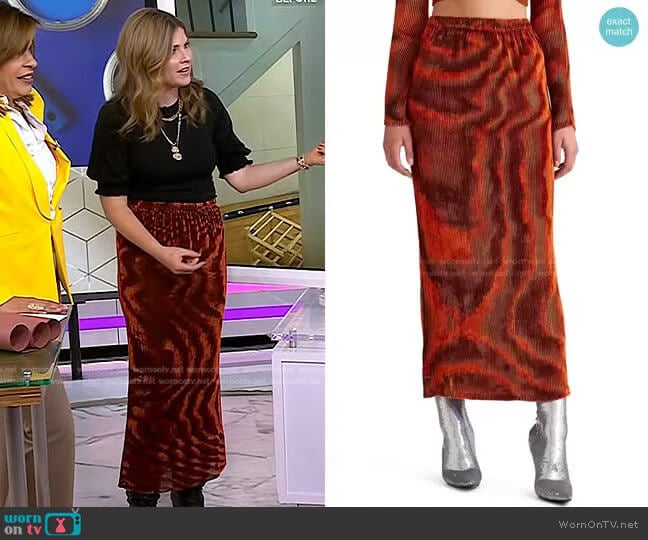 Ronny Kobo Jay Print Maxi Skirt worn by Jenna Bush Hager on Today