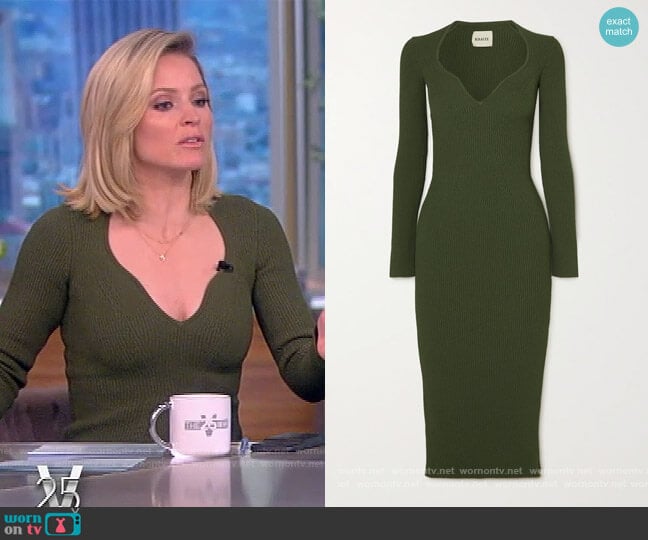 Khaite Alessandra Ribbed Midi Dress worn by Sara Haines on The View