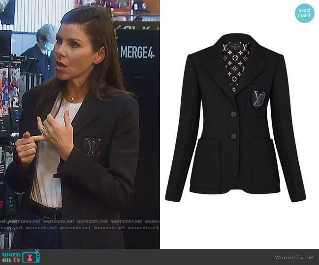 Louis Vuitton Embroidered Patch Jacket worn by Heather Dubrow on The Real Housewives of Orange County