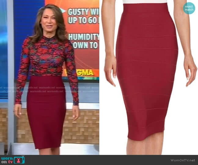Bcbgmaxazria Leger Skirt worn by Ginger Zee on Good Morning America