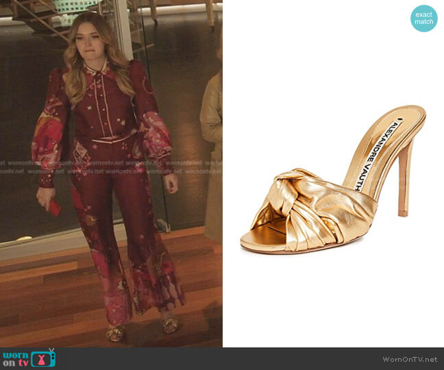 Alexandre Vauthier Leila Slipper Sandals worn by Kirby Anders (Maddison Brown) on Dynasty
