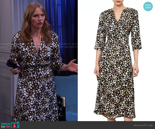 Ba&Sh Manon Midi Dress worn by Abigail Deveraux (Marci Miller) on Days of our Lives