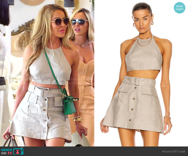 Matthew Bruch Tie Halter Crop Top worn by Lisa Hochstein (Lisa Hochstein) on The Real Housewives of Miami
